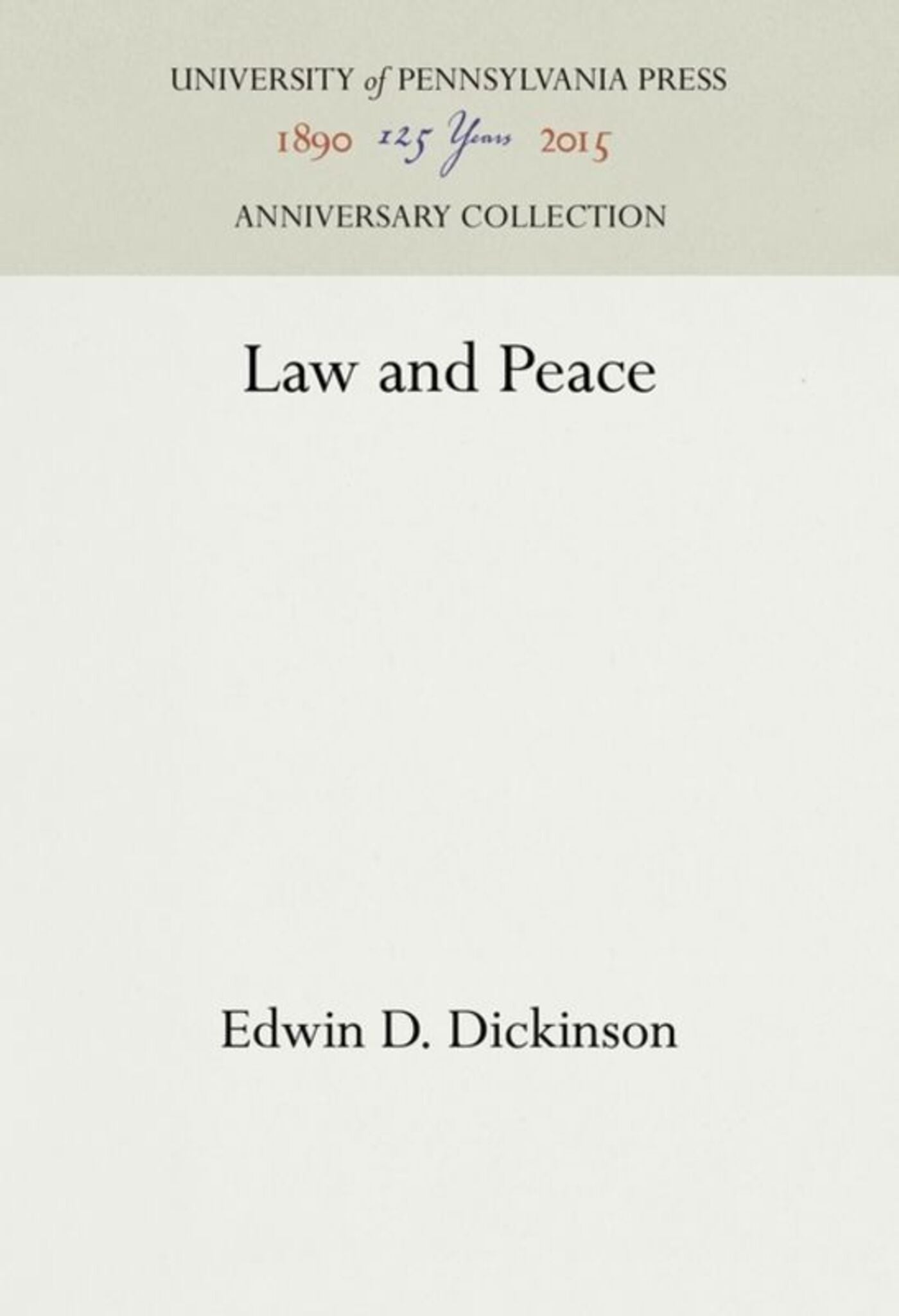 Cover image for Law and Peace ISBN 9781512811254
